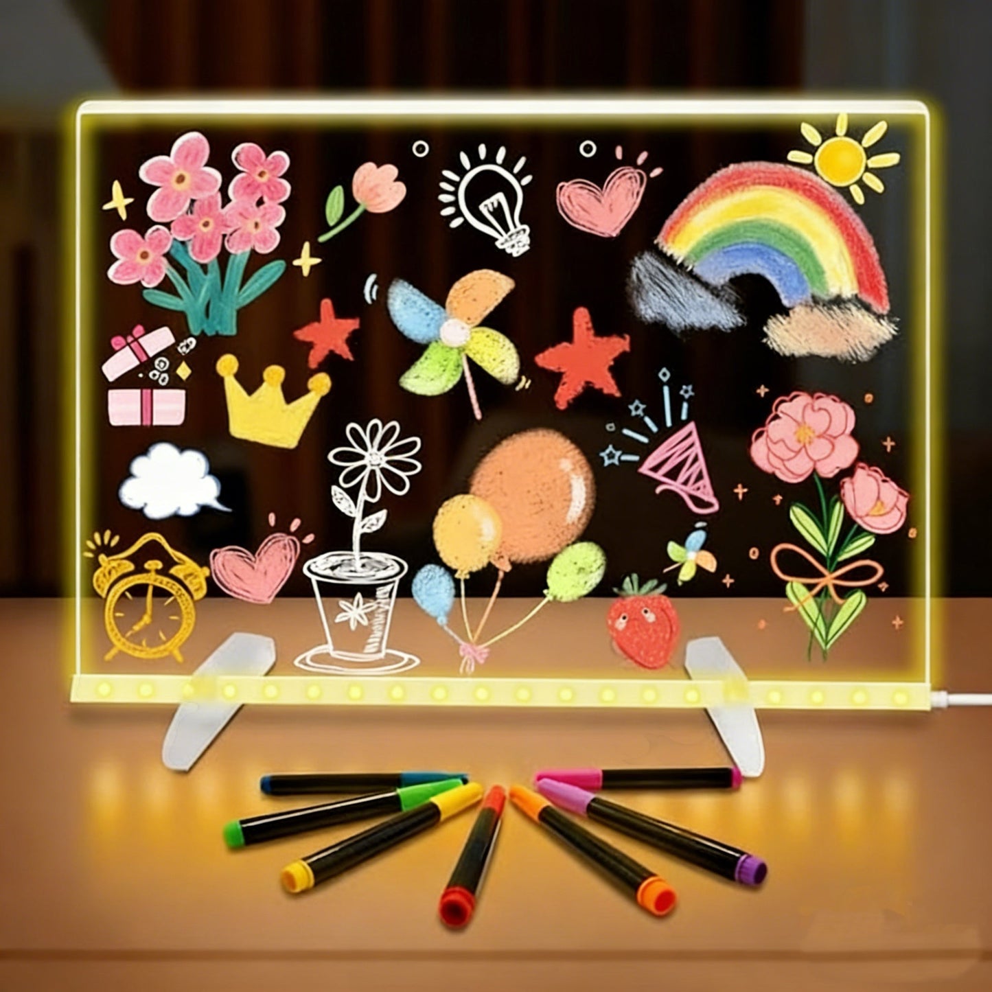 LED Acrylic Message Board – Colorful Light-Up Memo Board