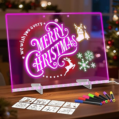 LED Acrylic Message Board – Colorful Light-Up Memo Board