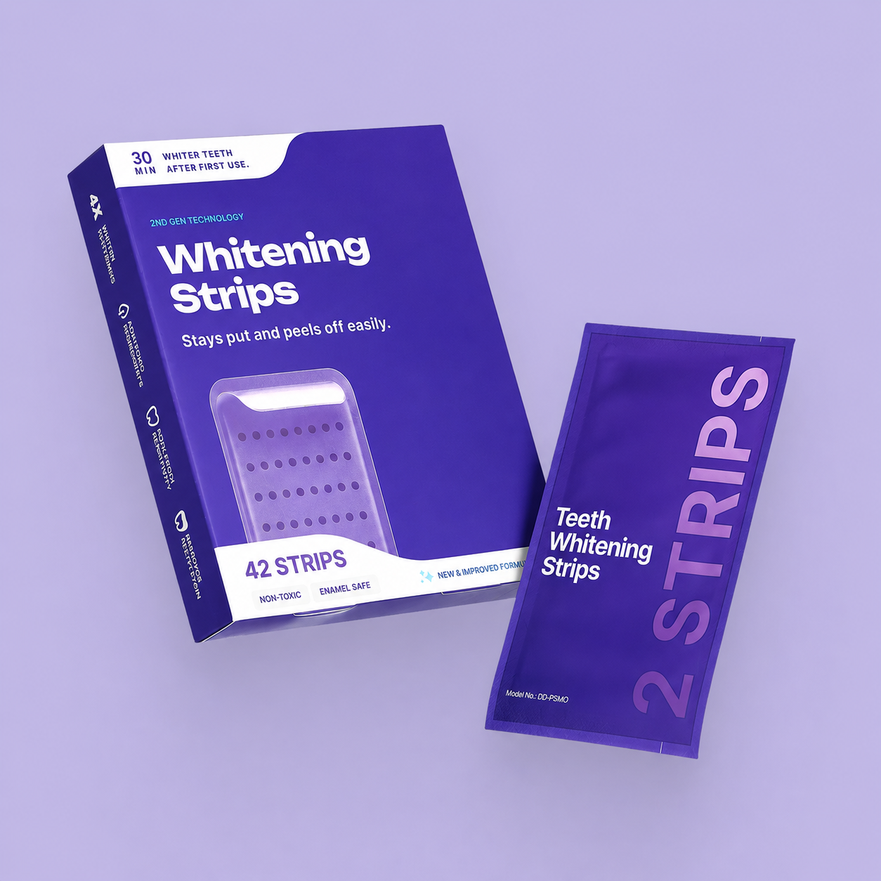 VAMPPLAIN Purple Whitening Strips – Peroxide-Free & Enamel Safe