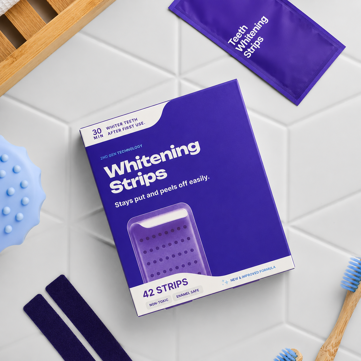 VAMPPLAIN Purple Whitening Strips – Peroxide-Free & Enamel Safe