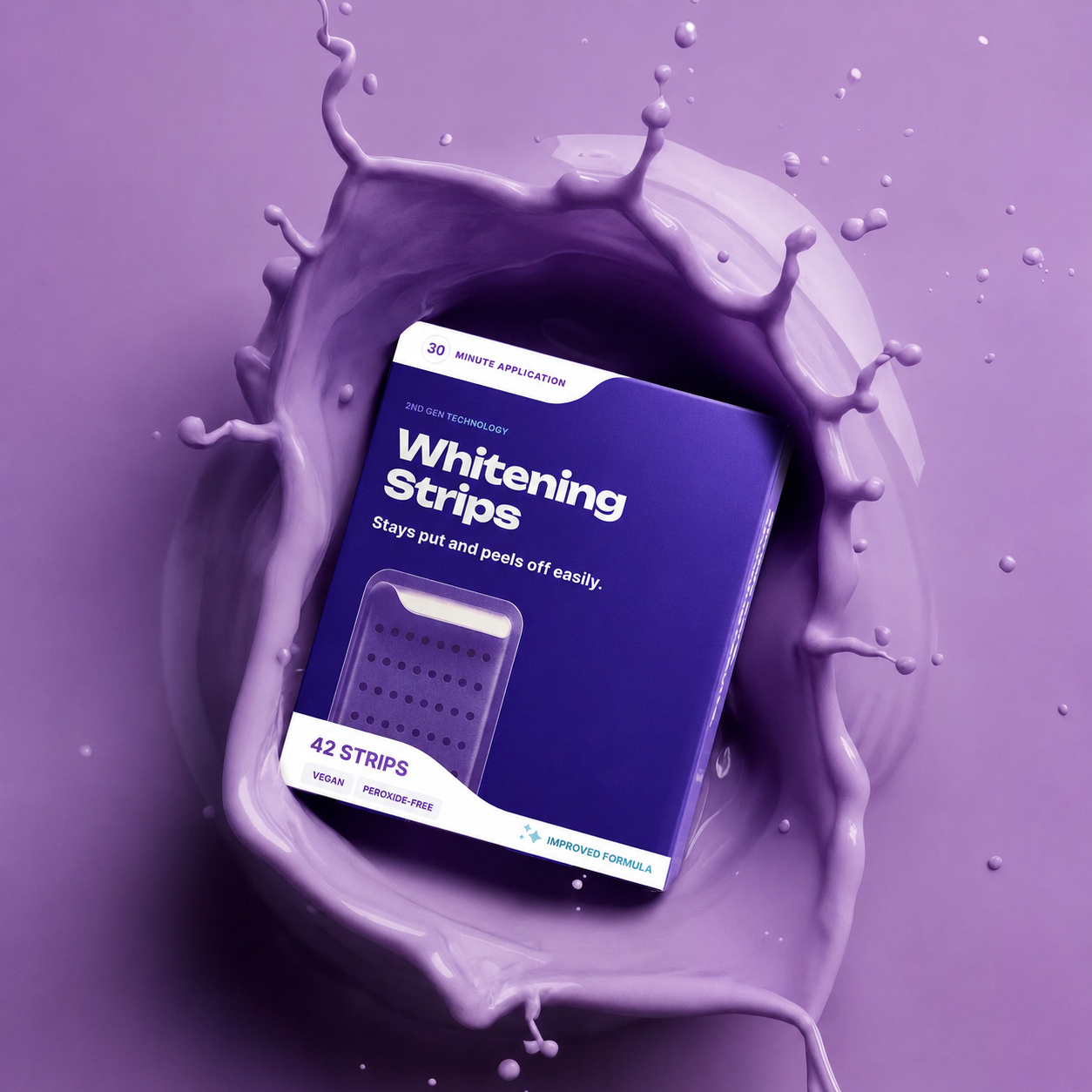 VAMPPLAIN Purple Whitening Strips – Peroxide-Free & Enamel Safe