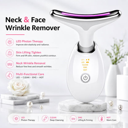 EMS RED LIGHT THERAPY FACE NECK LIFT WRINKLE REMOVER TIGHTEN MASSAGER