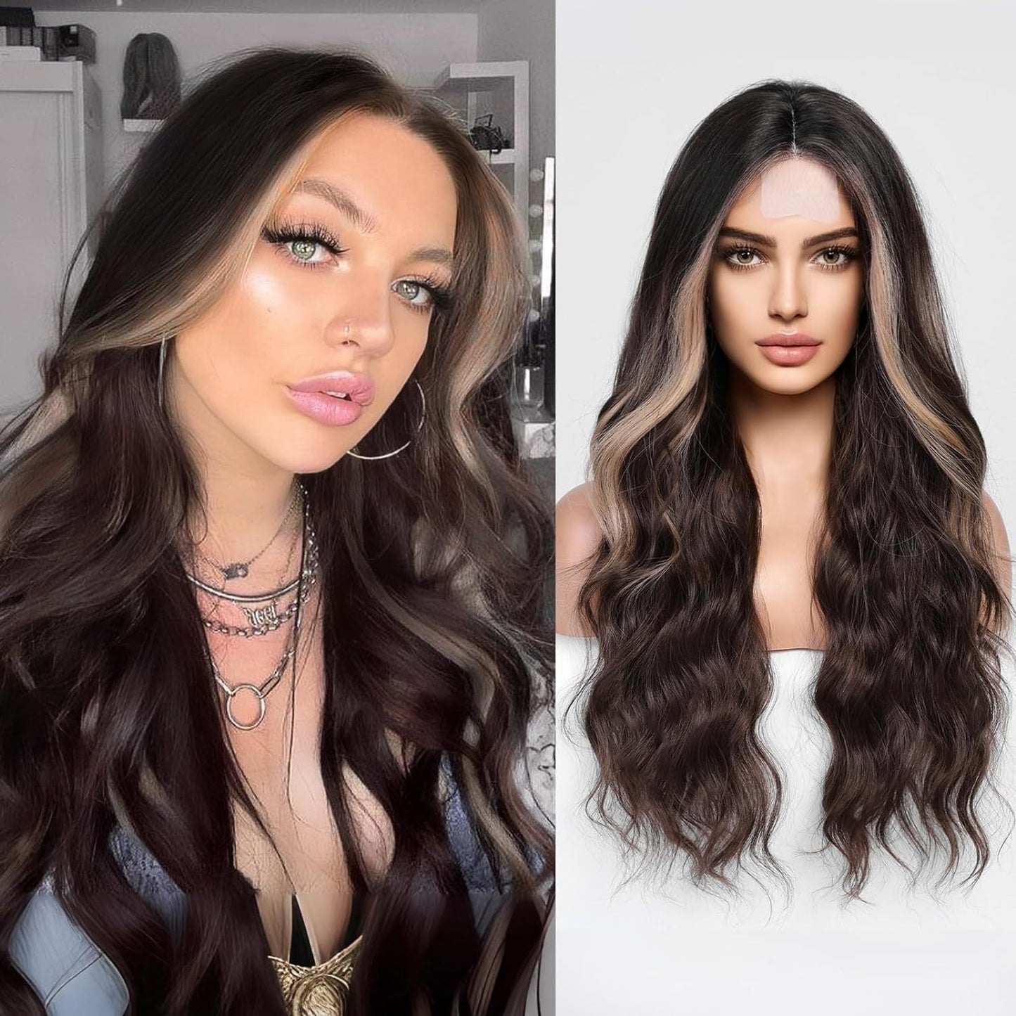 [26 inch] Human Hair Blend · Realistic Styles for Everyday Wear 丨 Synthetic Wig