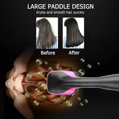 2-in-1 hair dryer styling tool, negative ion electric hot air hair comb