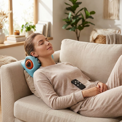 Neck massagger with Heat, EMS and cervical traction  pillow 3 modes 6 speeds